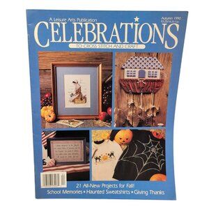 Leisure Arts Celebrations To Cross Stitch and Craft Pattern Book Autumn 1990